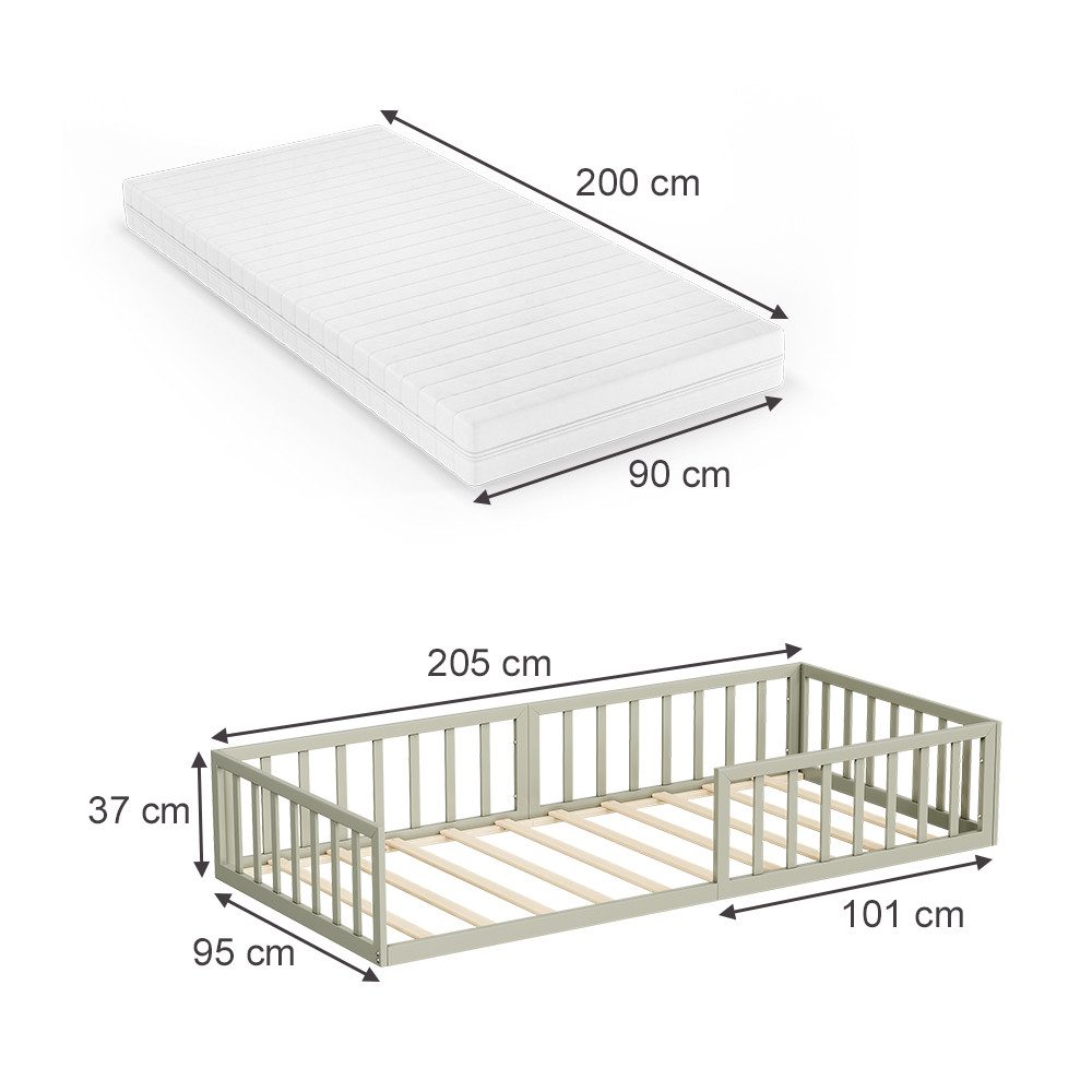 VitaliSpa® Kinderbett Minno, Greige, 90x200 mit günstig online kaufen