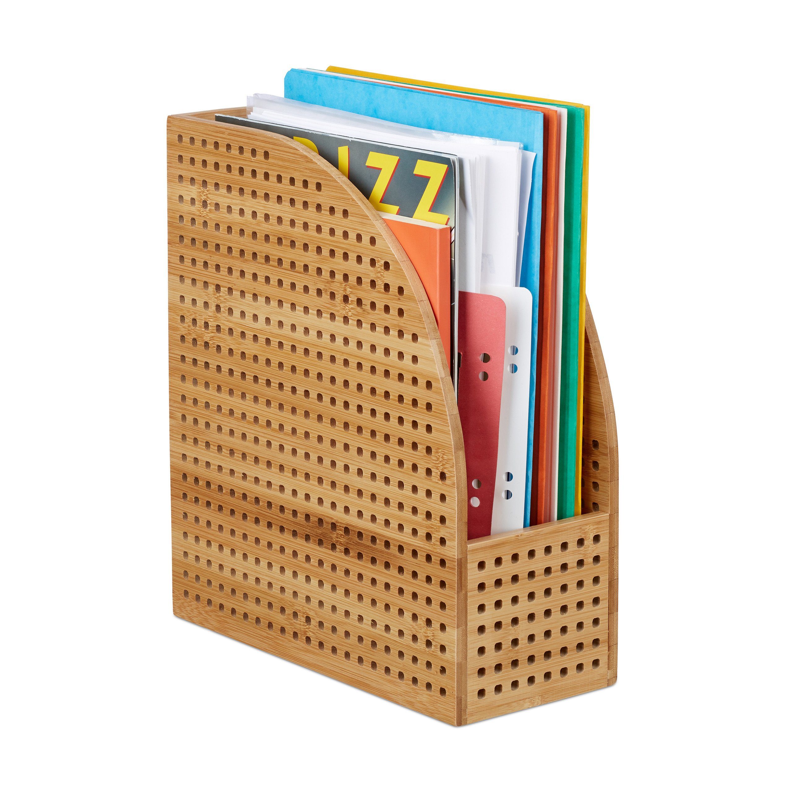 relaxdays Organizer Stehsammler Bambus A4 (1 St)