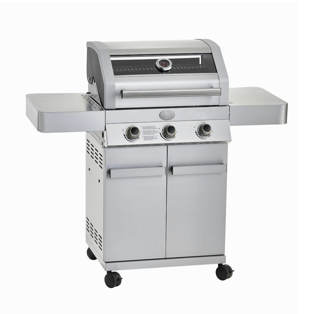 RÖSLE Gasgrill BBQ-Station Gourmet G3 Edelstahl, 3 Hauptbrenner