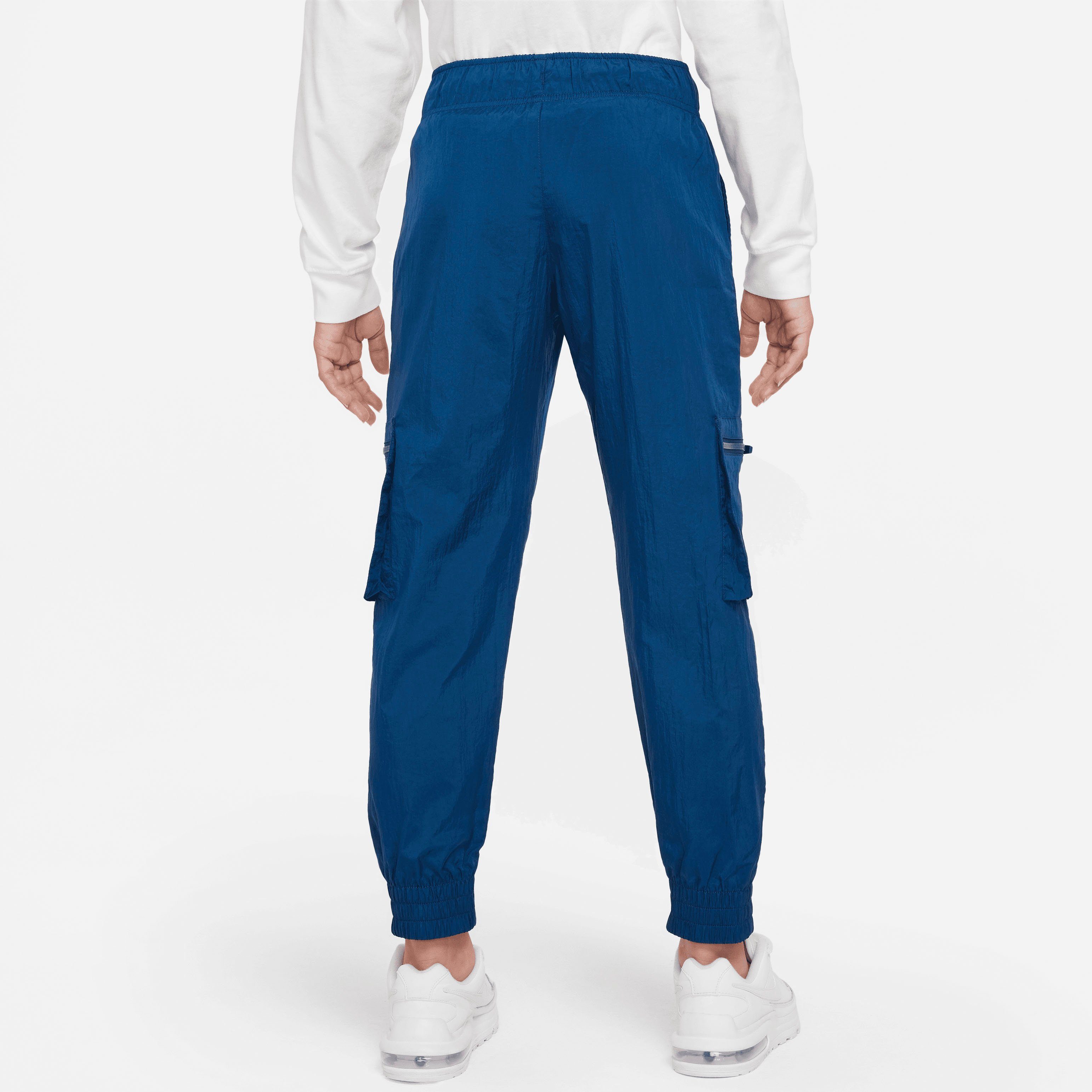 Nike Sportswear Sporthose (Girls) Woven Cargo VALERIAN Kids' Big Pants BLUE/ARCTIC ORANGE