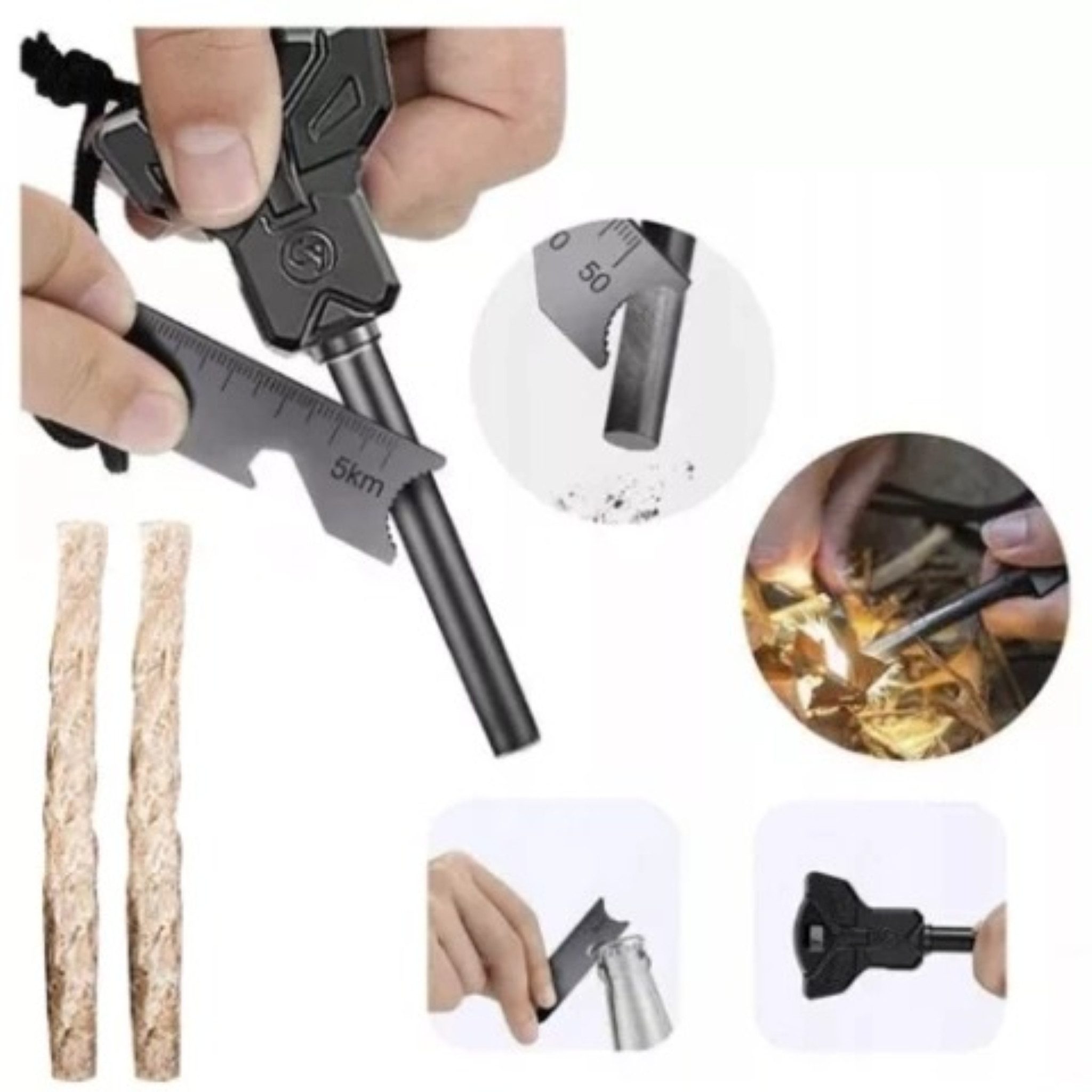 Trizand Taschenmesser Ausrüstungsset 32-teilig mit Werkzeugen im wasserabweisend Koffer, (Outdoor-Notfall Ausrüstungsset 32-teilig mit Koffer für Camping & Touren, 32 St., 32-teiliges Outdoor-Notfallset Werkzeugen, Zubehör Transportkoffer), 32-teiliges Outdoor-Notfallset im wasserabweisendem Koffer mit Zubehör