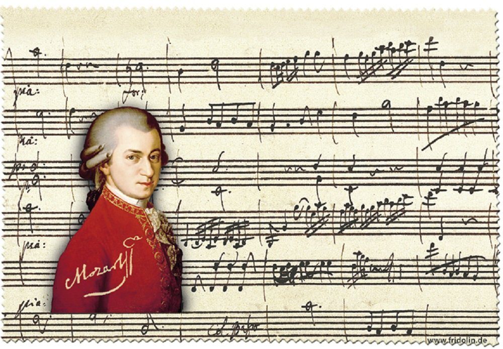 Fridolin Stoff Tuch Geschenkartikel Kunst und Kultur- Brillenputztuch Mikrofasertuch (18x12.5 cm, 1-tlg) bunt :Mozart