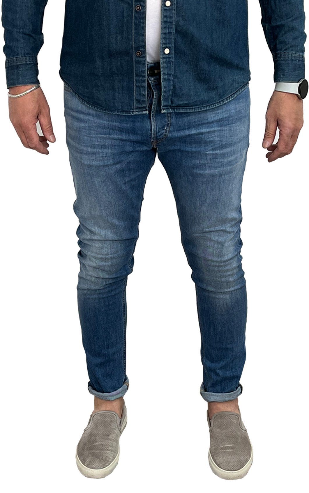 Diesel 5-Pocket-Jeans Diesel Herren Jeans D-LUSTER - 0EHAJ - L.32 Slim-fit, Unikat, Dezenter Used-Look