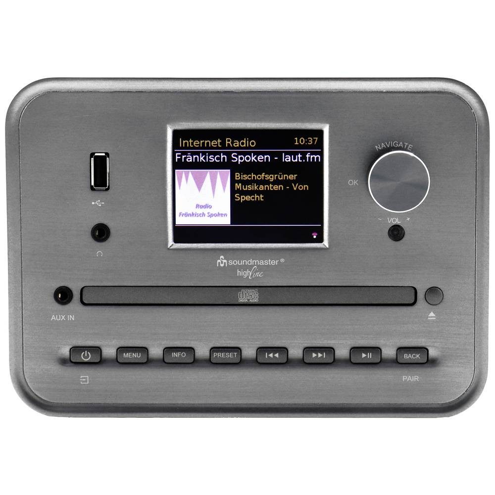 Soundmaster ® Soundstarkes Internet-Musikcenter 10747 CD-Player (Internetradio, DAB+, WLAN, USB, Inkl. Lautsprechern) – Bild 3 von 4