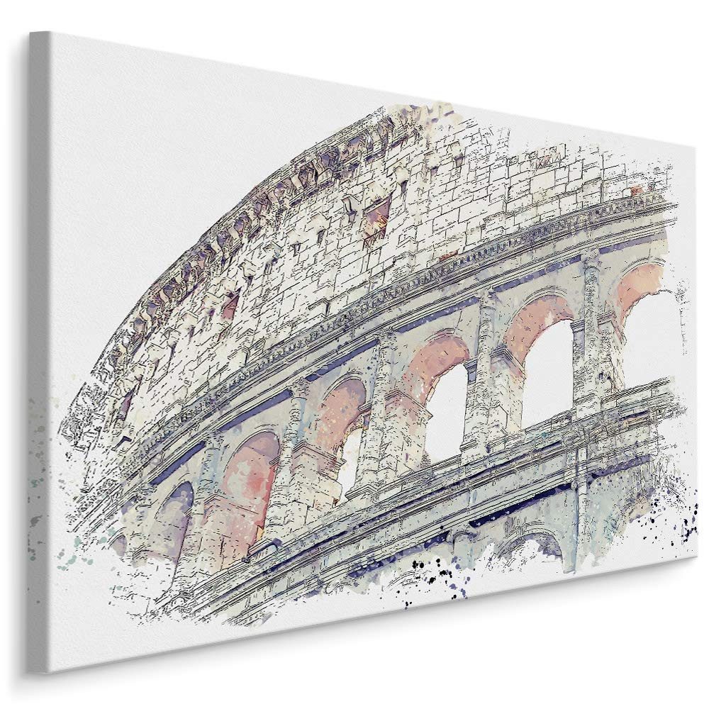 Muralo Leinwandbild Architektur – Leinwandbild Wandbild Kunstdruck Wohnzimmer, Gebäude (1 St), Stadt – Rom – Architektur, 30 x 20 cm, aufhängefertig