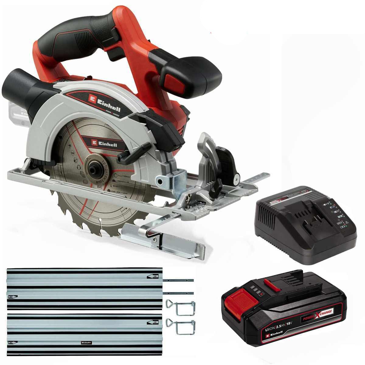 Einhell Akku-Handkreissäge Einhell Handkreissäge TE-CS 18/150 Li - 18V mit Akku 2.5 Ah,Schiene