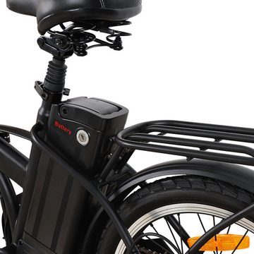 Fangqi E-Bike 20 Zoll Klapp Elektrofahrrad, 36V/7,8Ah Akku, Shimano 6-Gang, 25 km/h, 6 Gang, Kettenschaltung, 250W Heckmotor, 280.8 Wh Nabendynamo, Herausnehmbare Batterie, (Geeignet für 155-185cm, Reichweite bis zu 35km, Belastbarkeit 120kg, faltbar, unisex, Stadtfahrräder,E-BIKE,Smart Elektrofahrräder,tragbare Fahrräder), LCD-Display, mehrere Fahrmodi, 280,8 Wh Hinterradgenerator