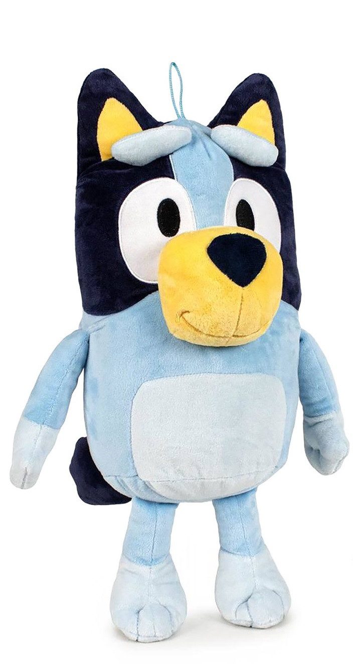 Play by Play Kuscheltier Bluey und Bingo Kuscheltier blau Figur Bluey Plüsch 35 cm Plüsch (Set, 1-St., Geschenk-Set), eine kuschelweiche Figure mit verstecktem Reißverschlussfach hinten