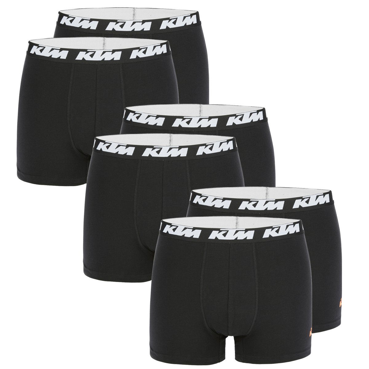 KTM Boxershorts Pack X2 Boxer Man Cotton 6P (Set, 6-St., 6er-Pack) Black