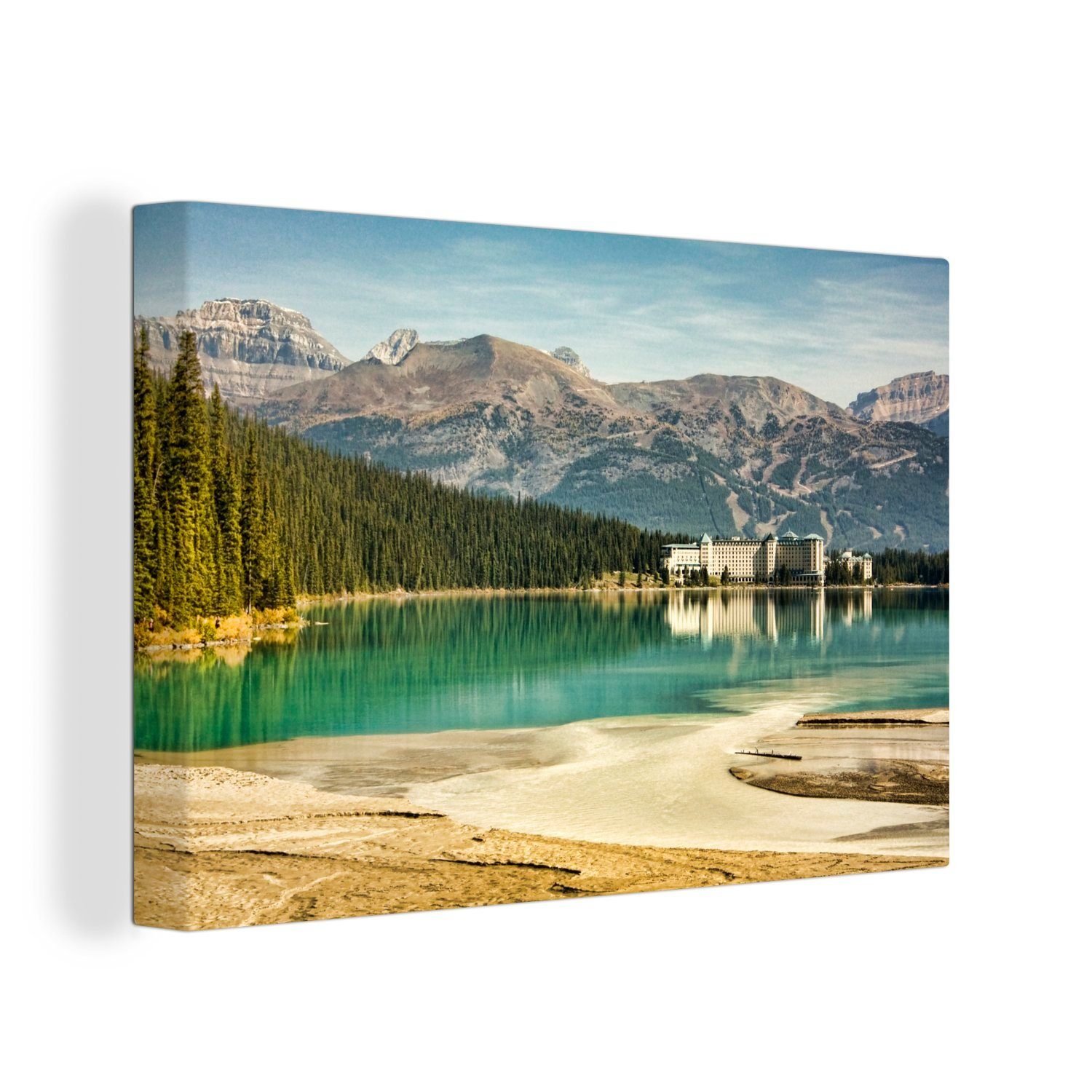 OneMillionCanvasses® Leinwandbild Landschaft im Banff-Nationalpark in Kanada, (1 St), Wandbild Leinwandbilder, Aufhängefertig, Wanddeko, 30x20 cm