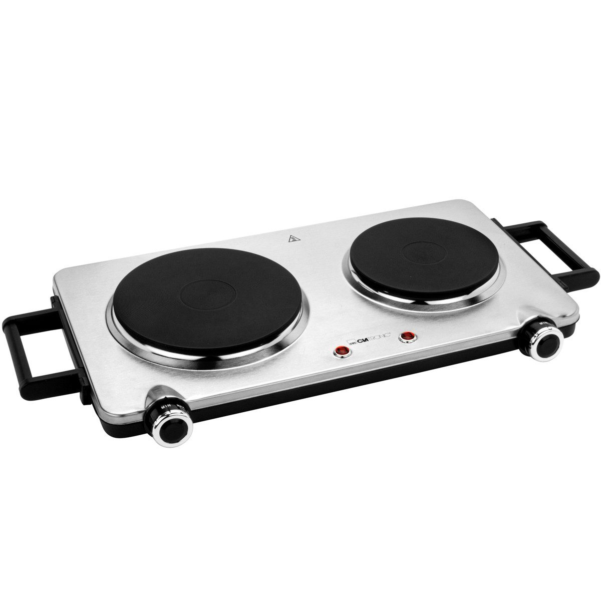 CLATRONIC Doppelkochplatte DKP 3668 E, 2500W, Cool Touch-Griffen, Edelstahlgehäuse