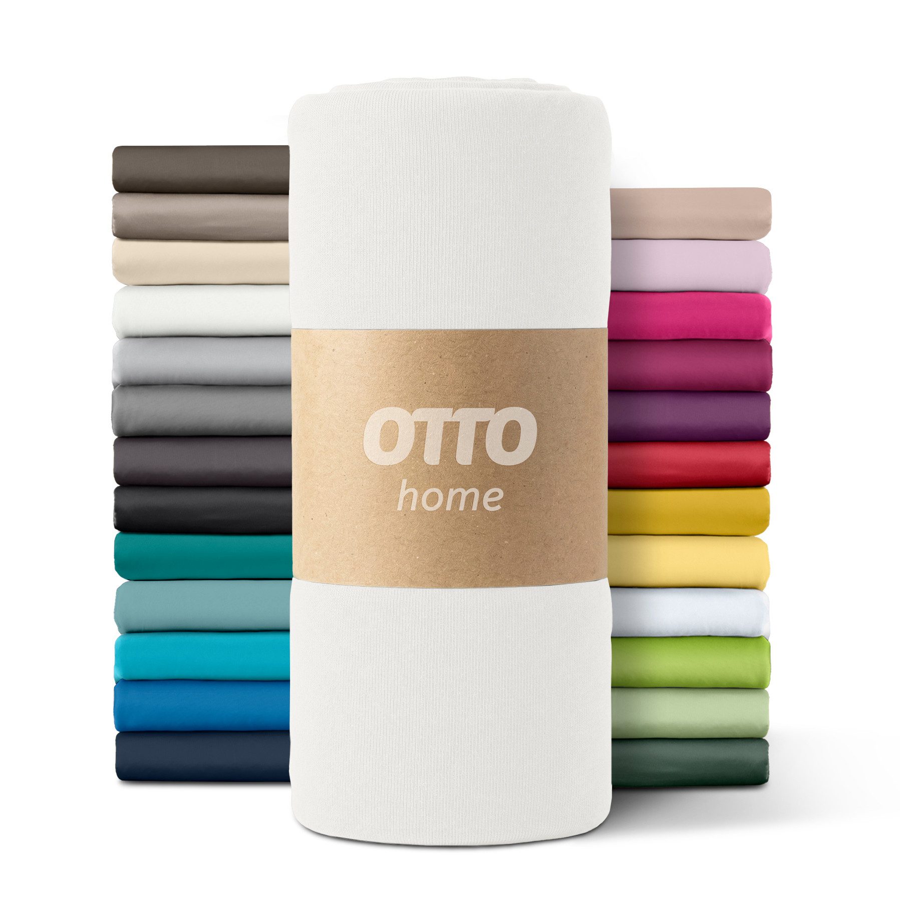 OTTO home Spannbettlaken PAPRIKA Microfaser-Jersey und warme Fleece-Qualität, Microfaser-Jersey, Gummizug: rundum, (2 Stück), Bettlaken Laken Spannbettuch, schnelltrocknend