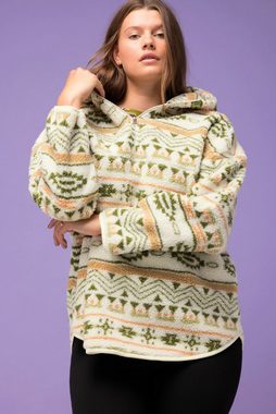 Studio Untold Sweatshirt Teddyfleece-Hoodie oversized Print Kapuze Langarm