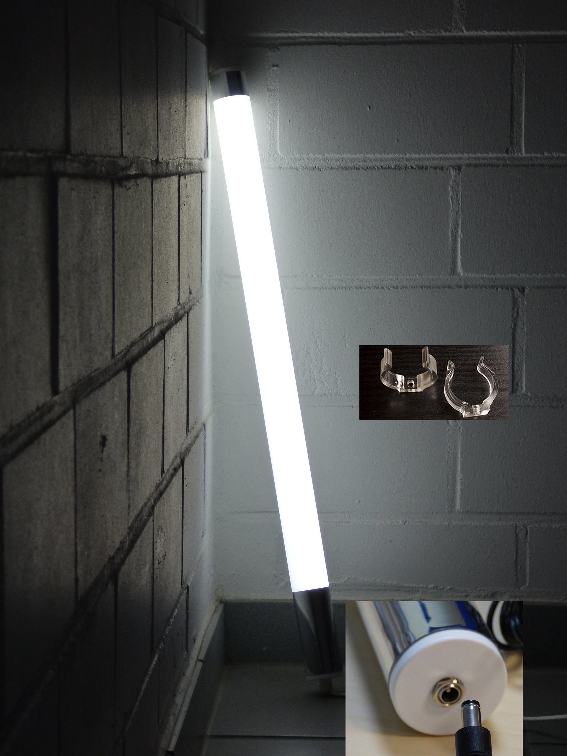 XENON LED Wandleuchte 9731 LED Leuchtröhre matt 12 Volt kalt weiß 1,53m lang Ø38mm Stablampe, LED Technik, Xenon /Kalt Weiß
