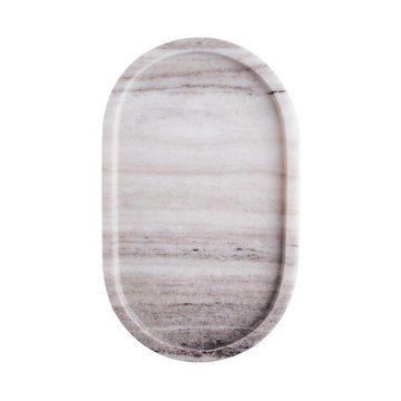BUTLERS Dekotablett MARBLE Tablett Marmor Oval L 25 x B 15cm