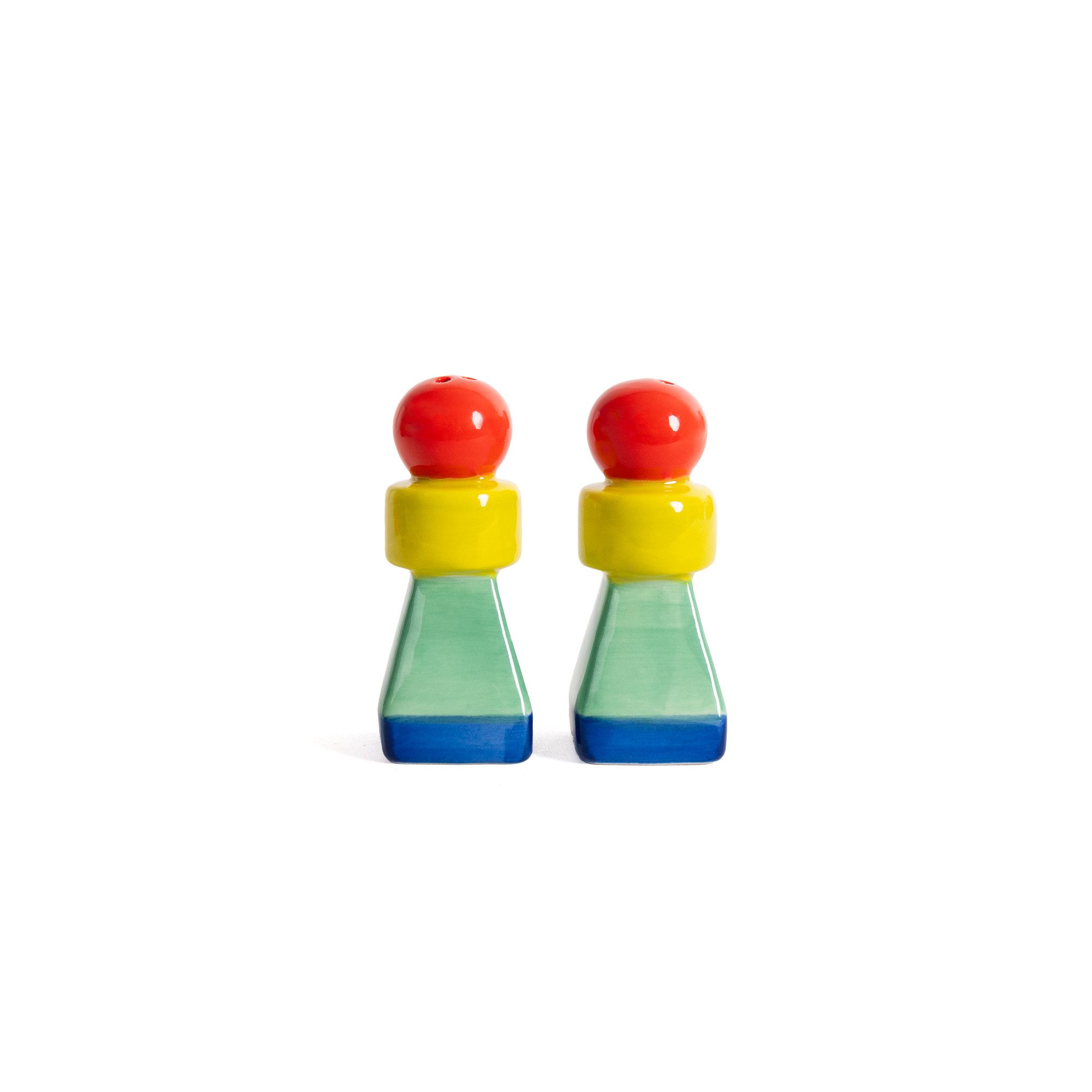 Helio Ferretti Salz- / Pfefferstreuer Geometrik, (Keramik, 2-tlg), ca. 3,5 x 3,5 x 8 cm