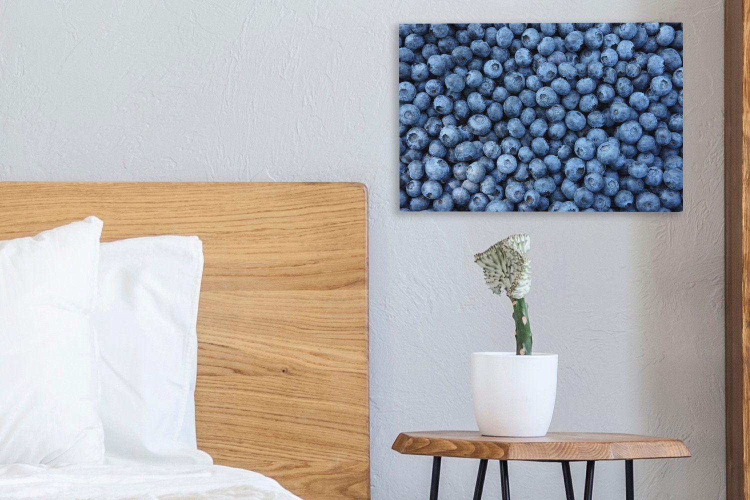 Wandbild - Leinwandbilder, Obst Leinwandbild Wanddeko, Beeren, Aufhängefertig, OneMillionCanvasses® - cm (1 St), Blaubeeren 30x20