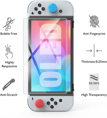 Vaxiuja Controller-Schutzhülle 11 in 1 Zubehör-Kit für 2021 Nintendo Switch OLED Modell Tragetasche