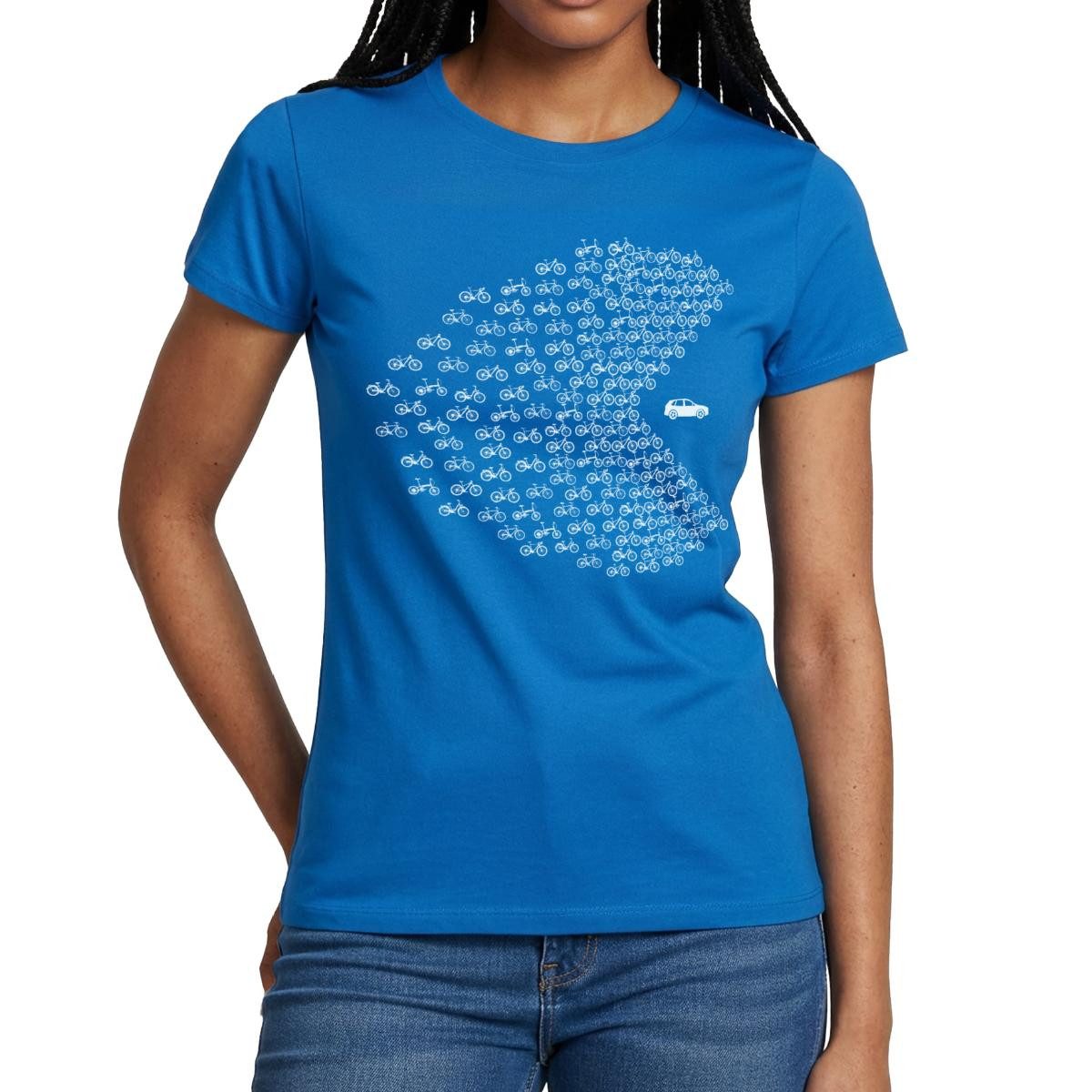 Spreadshirt T-Shirt Fahrräder Fressen Auto Fahrradfahrer Bike Frauen T-Shirt (1-tlg) Slim Fit, fällt klein aus