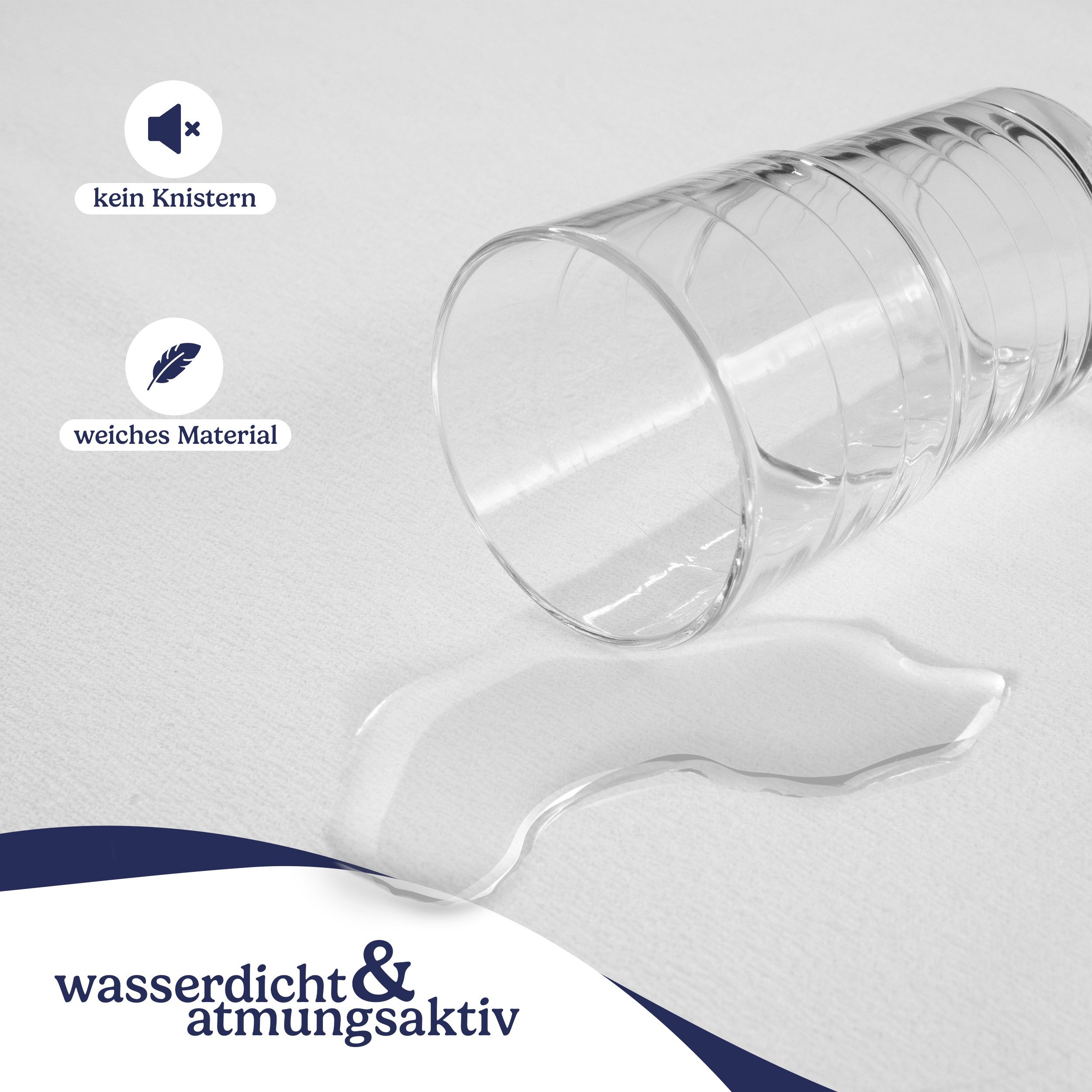 Matratzenschoner Matratzenauflage als Nässeschutz für Kinder o. wasserdicht Gentle North, 100% wasserabweisend - wasserfest - allergikergeeignet - Eckbändern