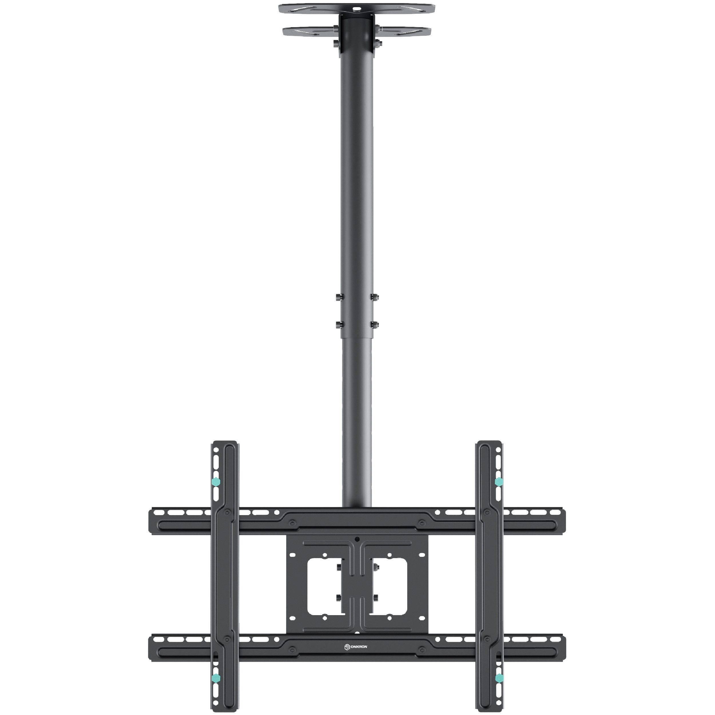 ONKRON TV-Deckenhalterung 32-80 Zoll, bis 68 kg, VESA 100x100-600x400, N2L-B, (bis 80,00 Zoll, höhenverstellbar, lang, schwenkbar, neigbar, Kabelmanagement)