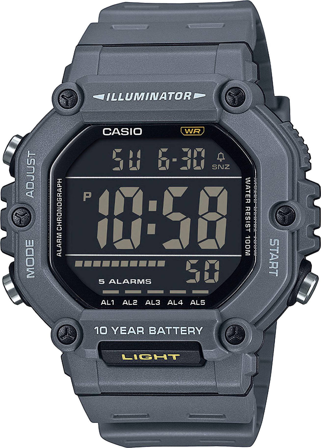 CASIO TIMELESS COLLECTION Chronograph AE-1600H-8BVEF, Quarzuhr, Armbanduhr, Herrenuhr, Digitaluhr, bis 10 bar wasserdicht