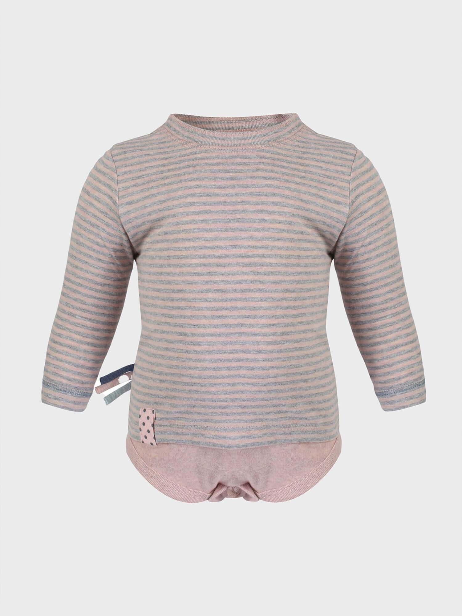 Shirtbody Langarm-Bodyshirt aus Bio-Baumwolle, gestreift