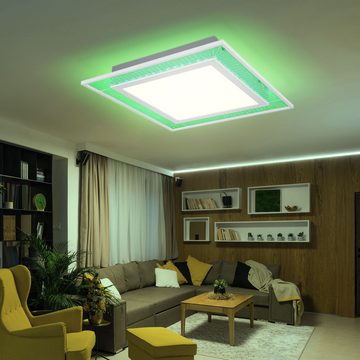 Globo LED Deckenleuchte, LED-Leuchtmittel fest verbaut, Kaltweiß, Warmweiß, Neutralweiß, Tageslichtweiß, Farbwechsel, Deckenleuchte Deckenlampe Wohnzimmerlampe Dimmer Fernbedienung LED RGB