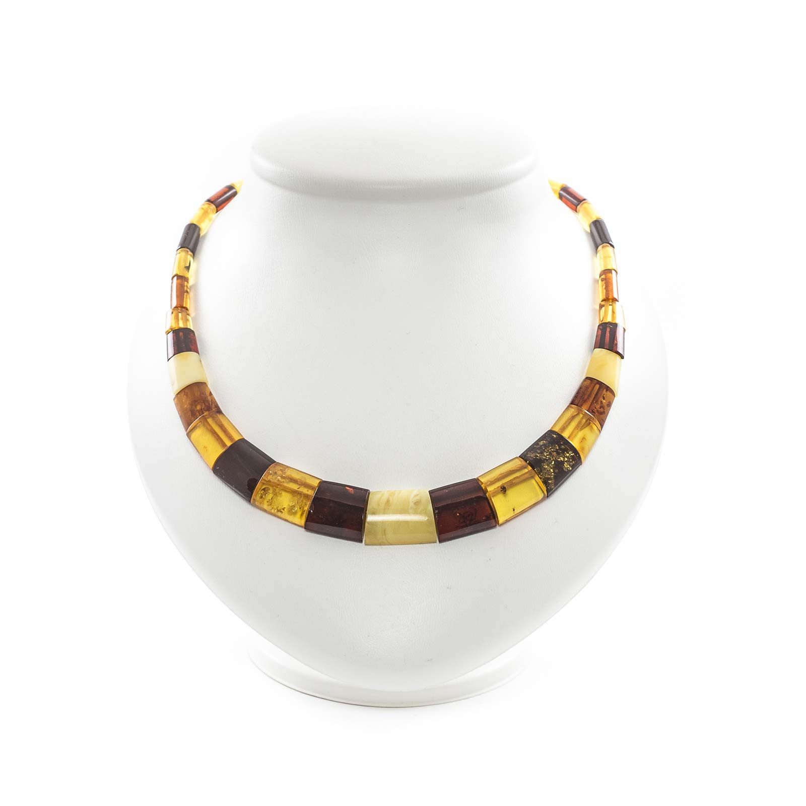 ROSWELL Collier Bernsteinkette Baltischer Naturbernstein Damen Schwarz Honig (1-tlg), Handgefertigtes Collier, echter baltischer Naturbernstein Butterscotch