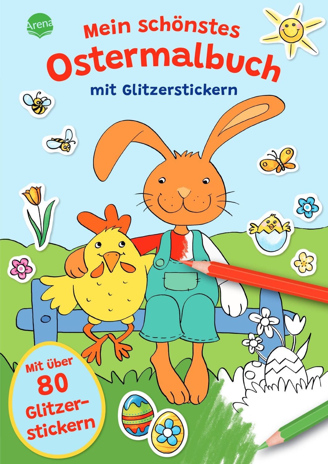 Mein schönstes Ostermalbuch mit Glitzerstickern (Mit über 80 Glitzerst / Silke Reimers