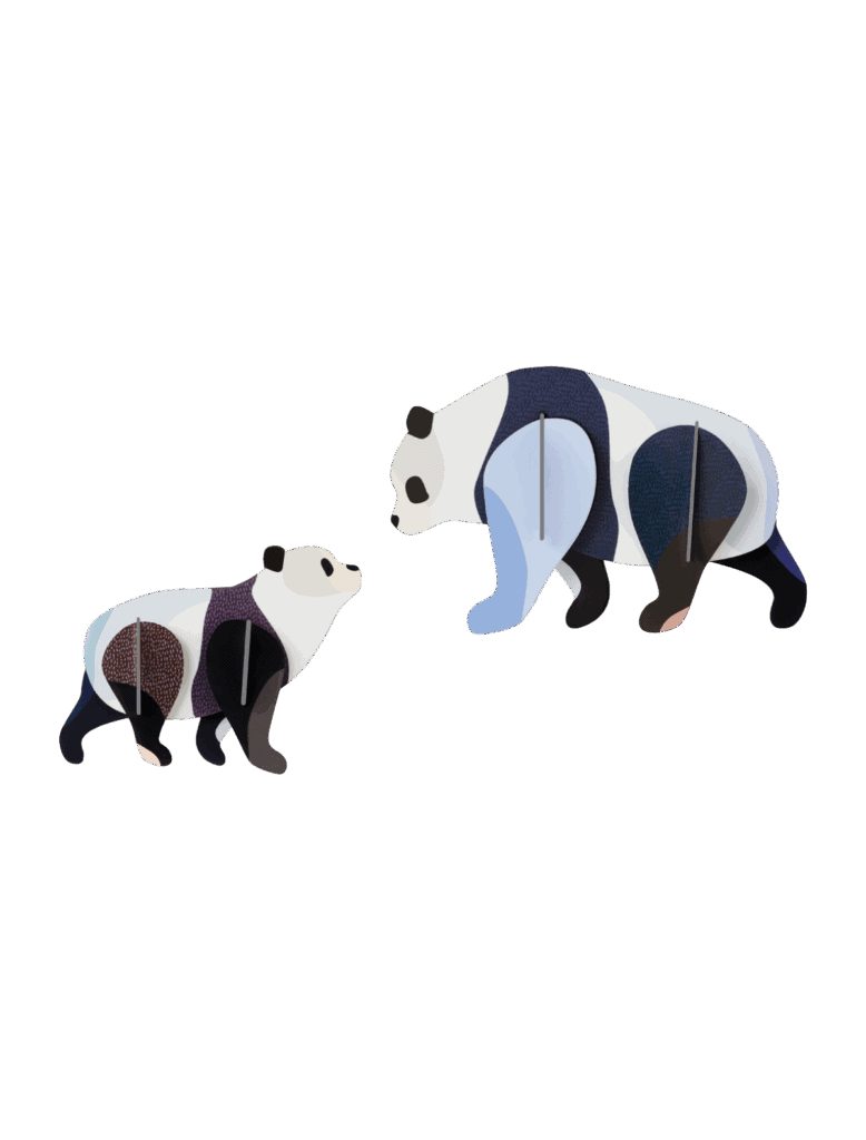 studio ROOF Wanddekoobjekt 3D Panda Familie (2 St), Zum Zusammenstecken günstig online kaufen
