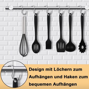 Bettizia Kochbesteck-Set 12tlg Zuhause hochwertigem Silikon Koch Küche Kochutensilien+Fass (Set, 12-tlg), Mit Haken