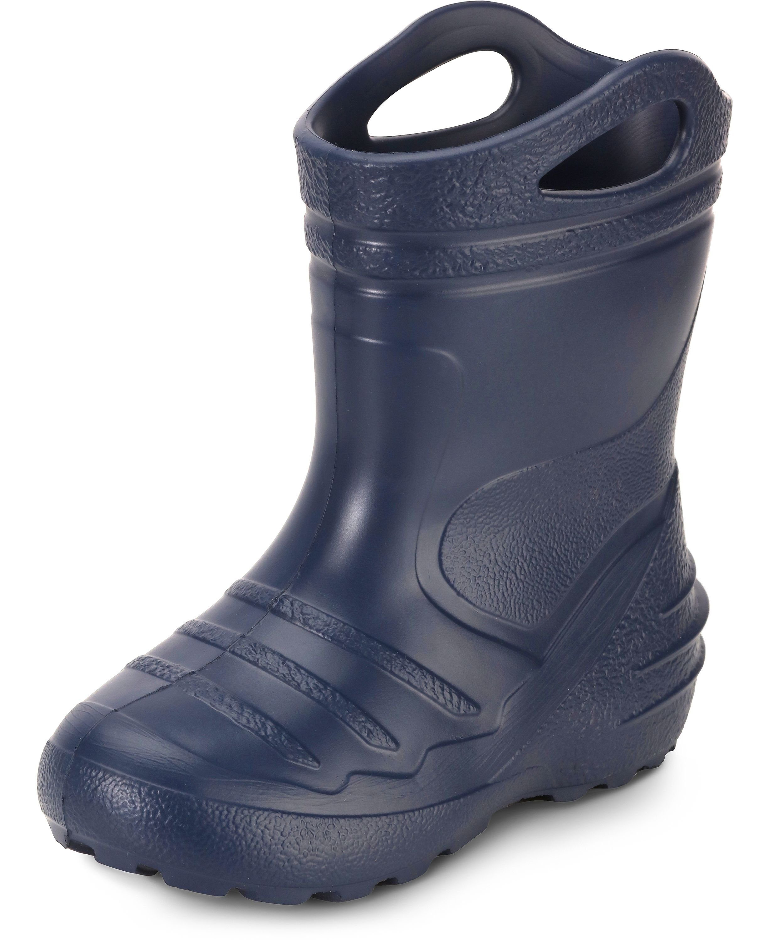 Ladeheid federleichte Regenschuhe Kinder mit Griffen KL051 Gummistiefel mit herausnehmbares Innenfutter