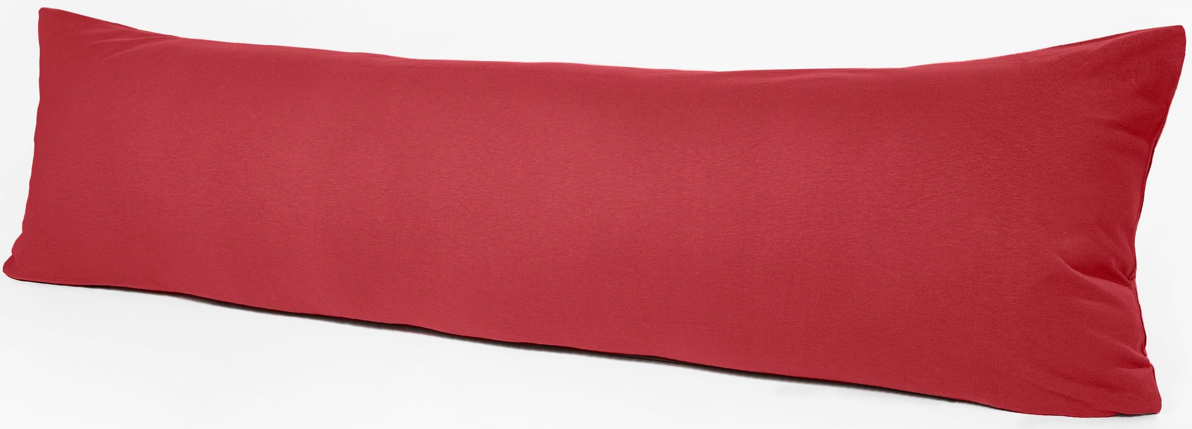 Stück), rot (1 Kissenbezug Feinjersey-Qualität in Seitenschläferkissen, weicher Primera