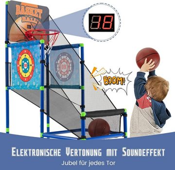 KOMFOTTEU Basketballkorb 2 in 1 Basketballspiel Set, für Kinder ab 3 Jahren
