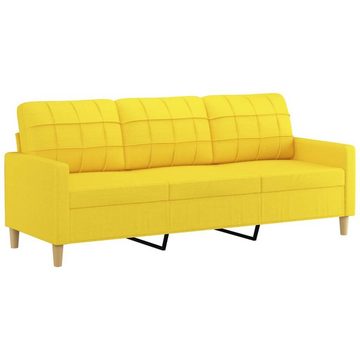 vidaXL Sofa 3-Sitzer Sofa Couch Möbel Hellgelb 180 cm Stoff