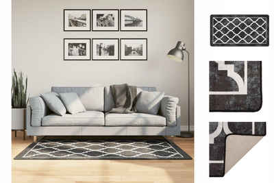 Teppich Teppich Waschbar Schwarz und Weiß 80x150 cm Rutschfest, vidaXL, Höhe: 0 mm