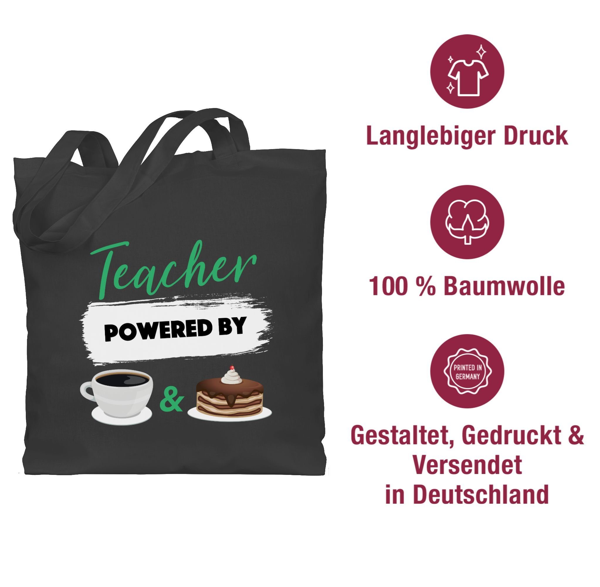powered Lehrer coffee 1 & Dunkelgrau cake, Shirtracer by Teacher Umhängetasche