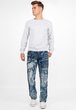 Kosmo Lupo 5-Pocket-Jeans Auffällige Herren Hose BA-KM8004 mit Nieten und Ziernähten