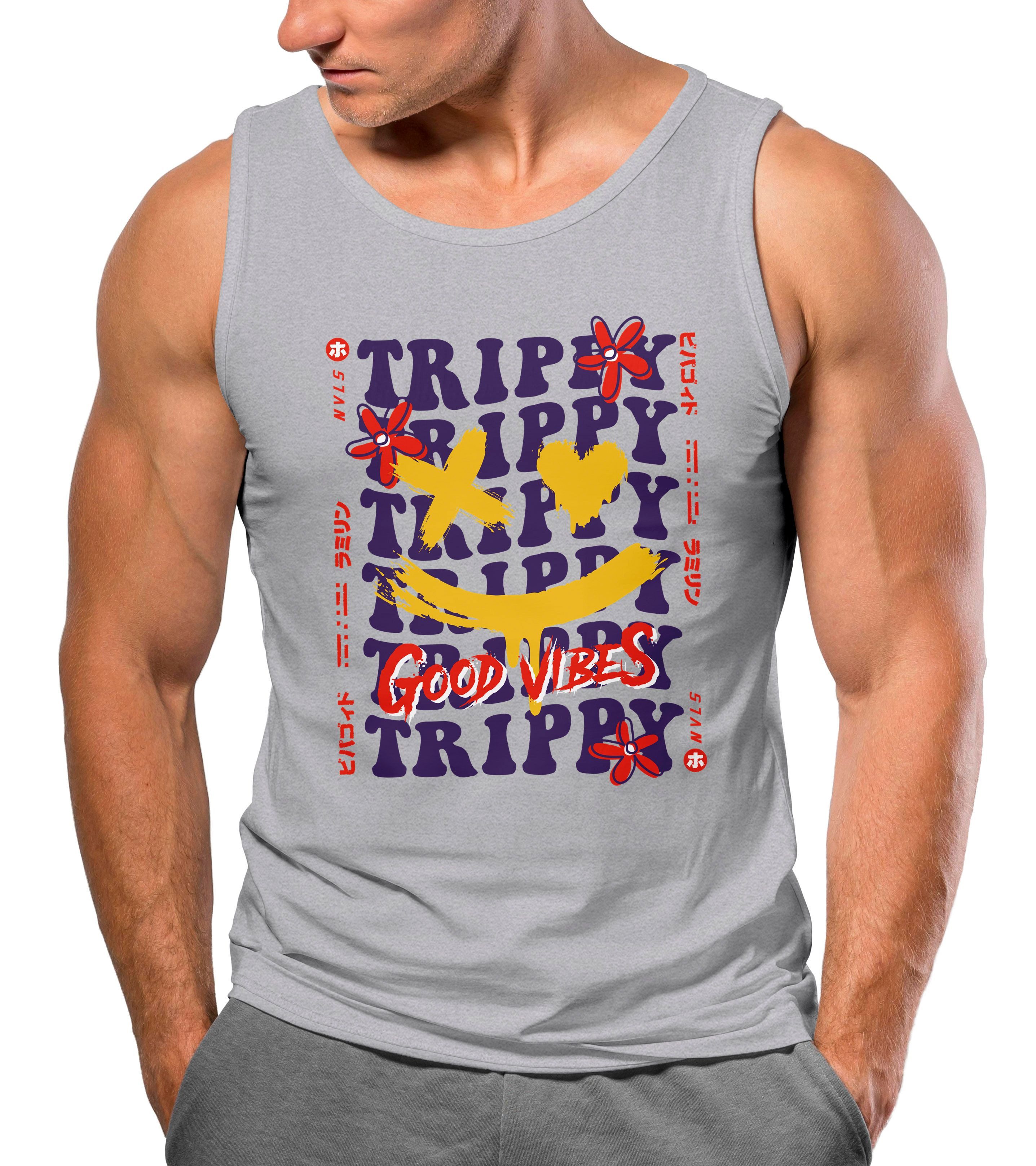 Neverless Tanktop Herren Tank-Top Drip Face günstig online kaufen
