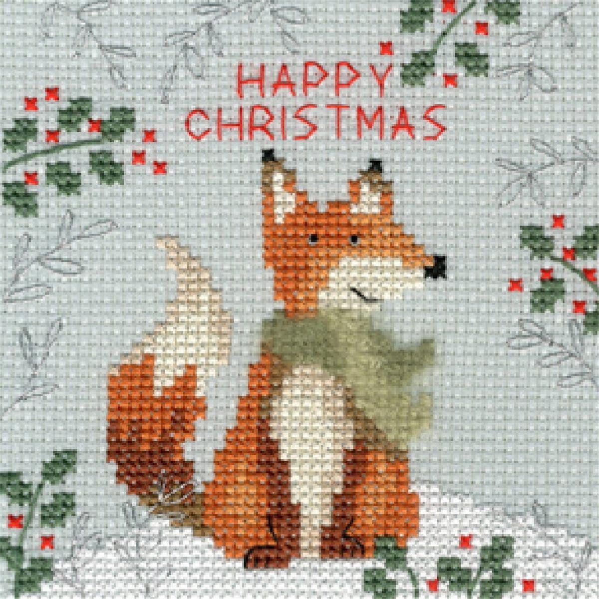 Bothy Threads Kreativset Bothy Threads Grußkarte Kreuzstich-Set "Weihnachtsfuchs", (embroidery kit by Marussia)