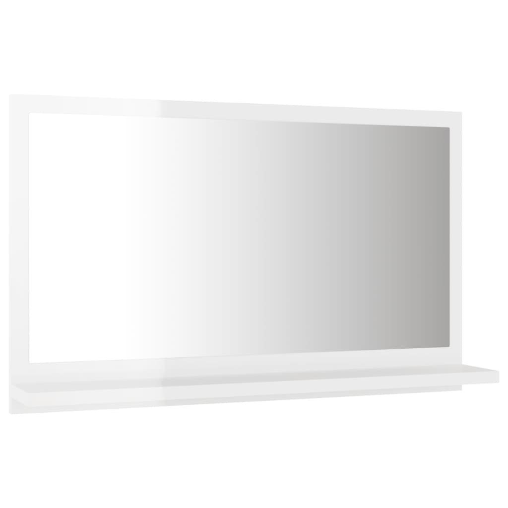 vidaXL Badezimmerspiegelschrank Badspiegel 60x10,5x37 Hochglanz-Weiß (1-St) Holzwerkstoff cm