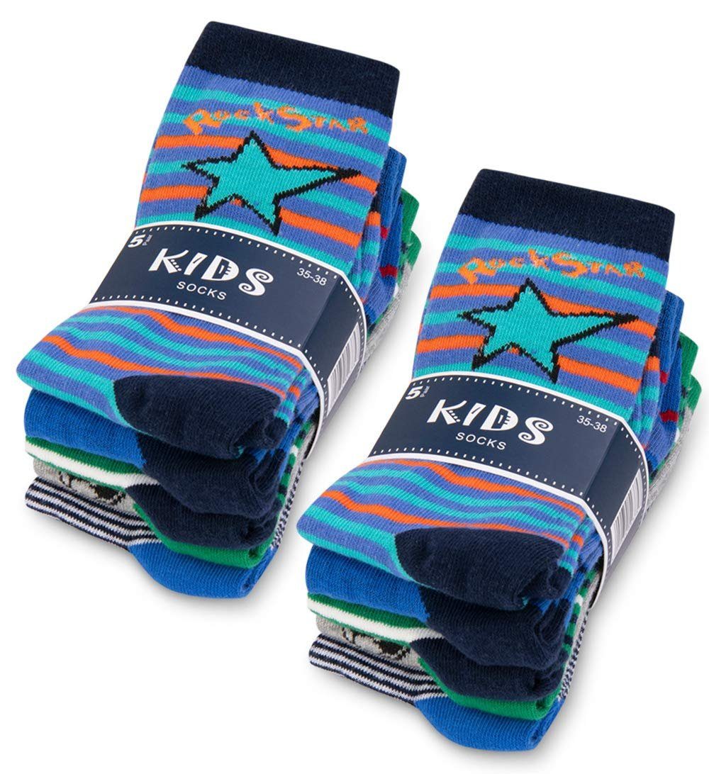 Kindersocken schwarz Mädchen - 10 54375 Jungen Socken sockenkauf24 WP Paar Socken & Kinder (35-38) Baumwolle