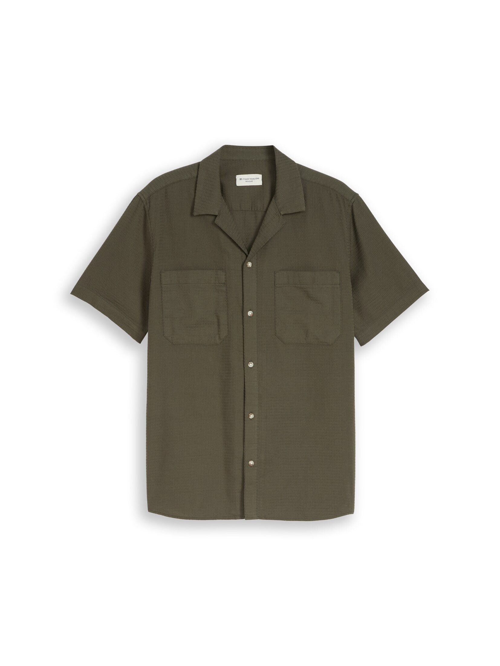 TOM TAILOR Kurzarmhemd Blusen & Shirts Regular Fit Resort Hemd mit Waffelstruktur