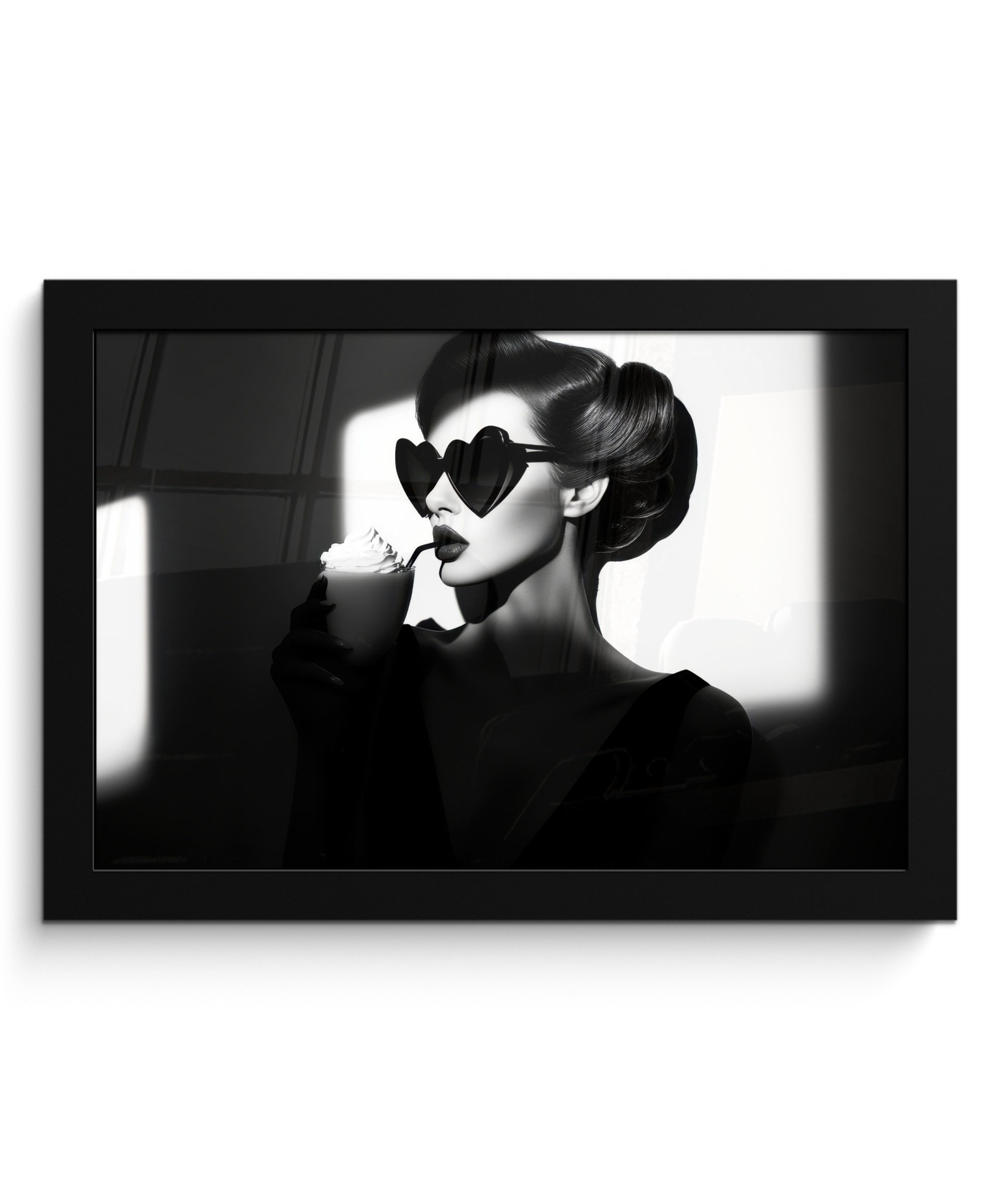 Poster Frau - Schwarz - Herz