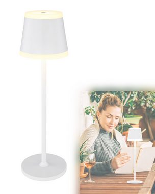 bmf-versand Tischleuchte Tischlampe kabellos mit Akku Wohnzimmer Touch Dimmer Tischleuchte, Weiß, LED fest integriert, Warmweiß, Dimmbar, Touchdimmer