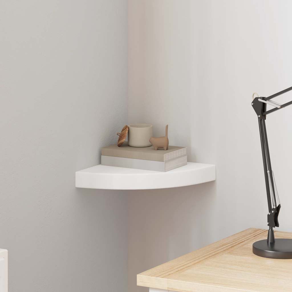 furnicato Wandregal Schwebendes Eck-25x25x3,8 cm Weiß aus Waben-MDF und Met günstig online kaufen