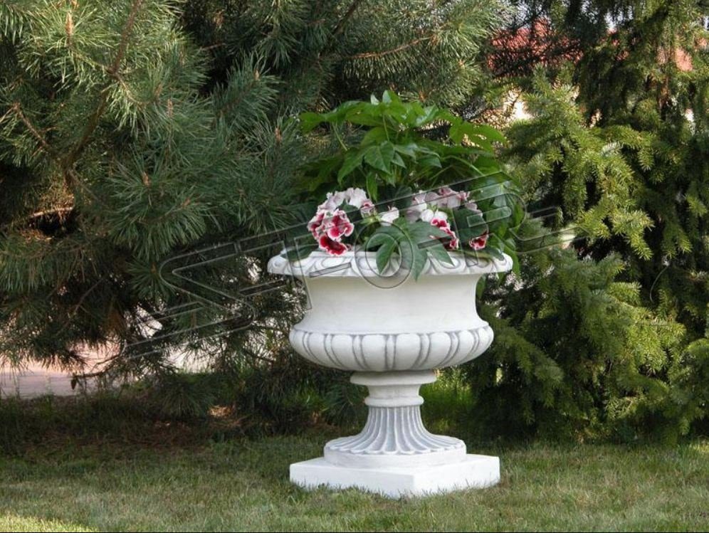 JVmoebel Skulptur Blumenkorb Blumen Vase Gefäss Garten Terrasse Figuren S104008