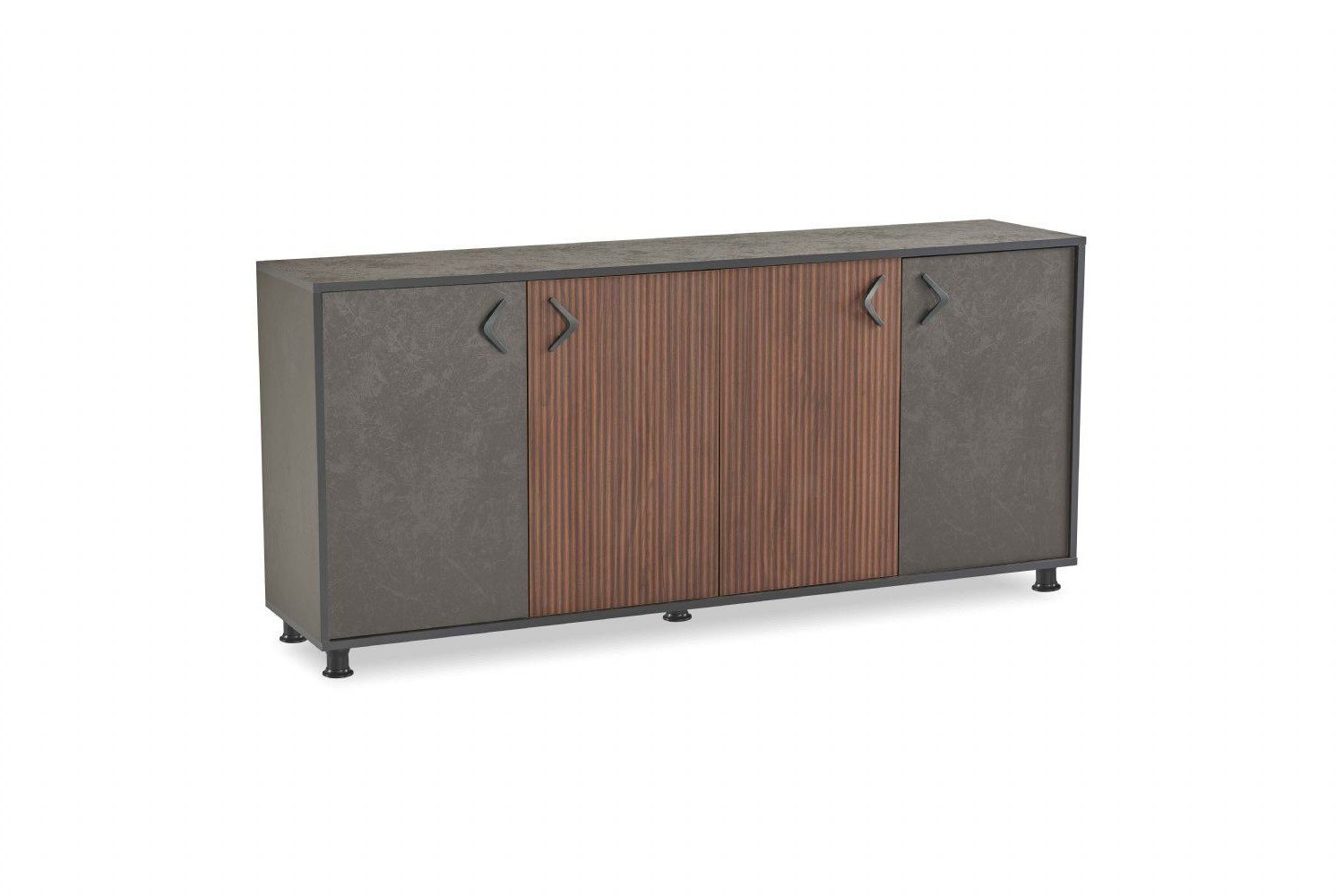 Xlmoebel Sideboard Grau-Braune Anrichte für luxuriöse Arbeitszimmermöbel Edie (Anrichte, Sideboard), Made in Europa