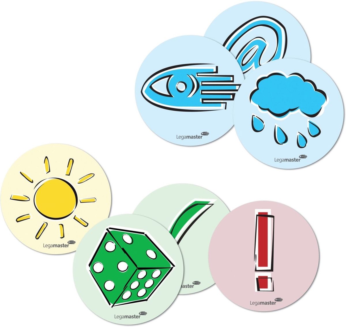 LEGAMASTER Moderationskoffer Moderationskarten Emoticons Durchmesser: 9,5cm sortiert VE=250 Stück
